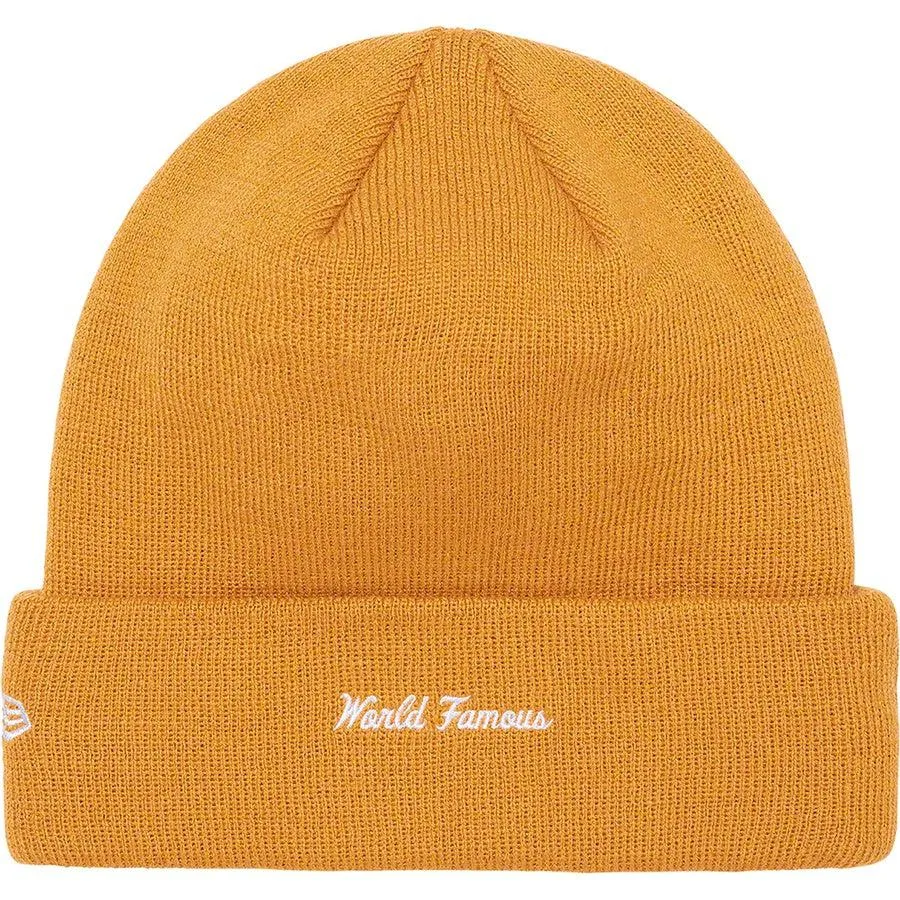 Supreme New Era Box Logo Beanie (Light Mustard)