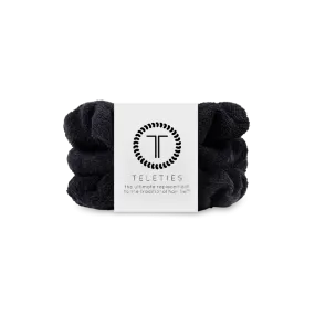 Teleties Terry Cloth Scrunchies - Small Band Pack of 3 - Jet Black