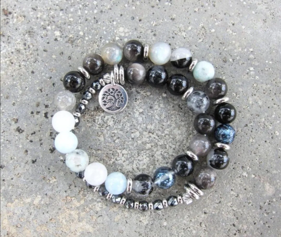 The Half Eclipse Mala in 27 Bead Bracelet