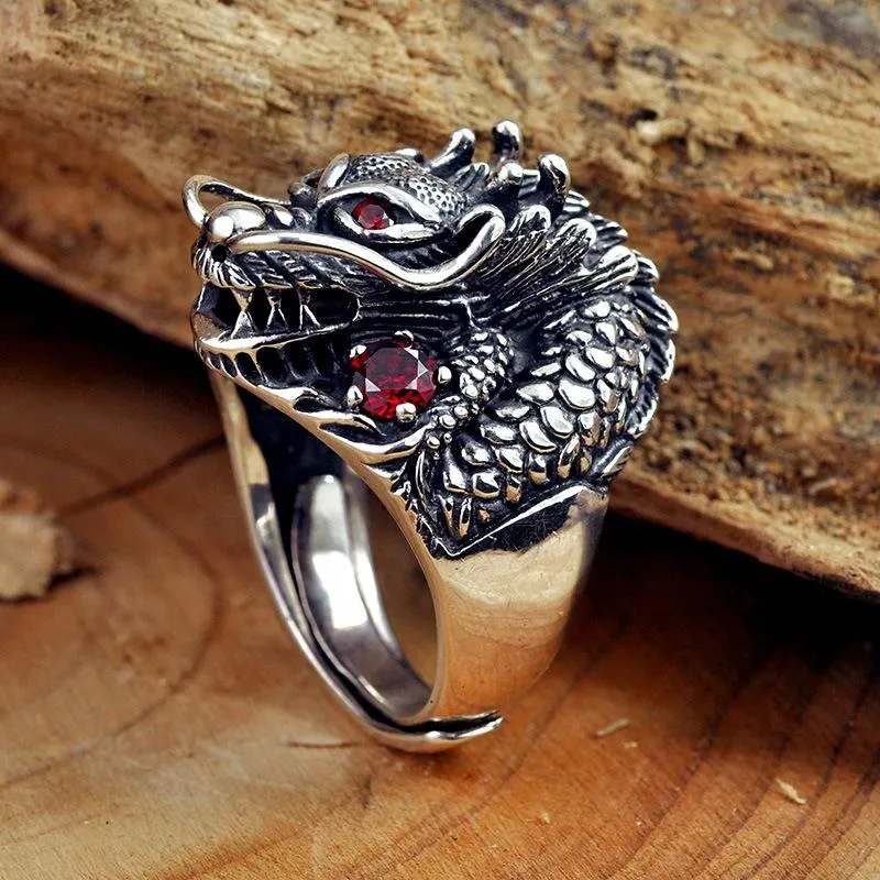 The Underworld Guardian Dragon Sterling Silver Ring