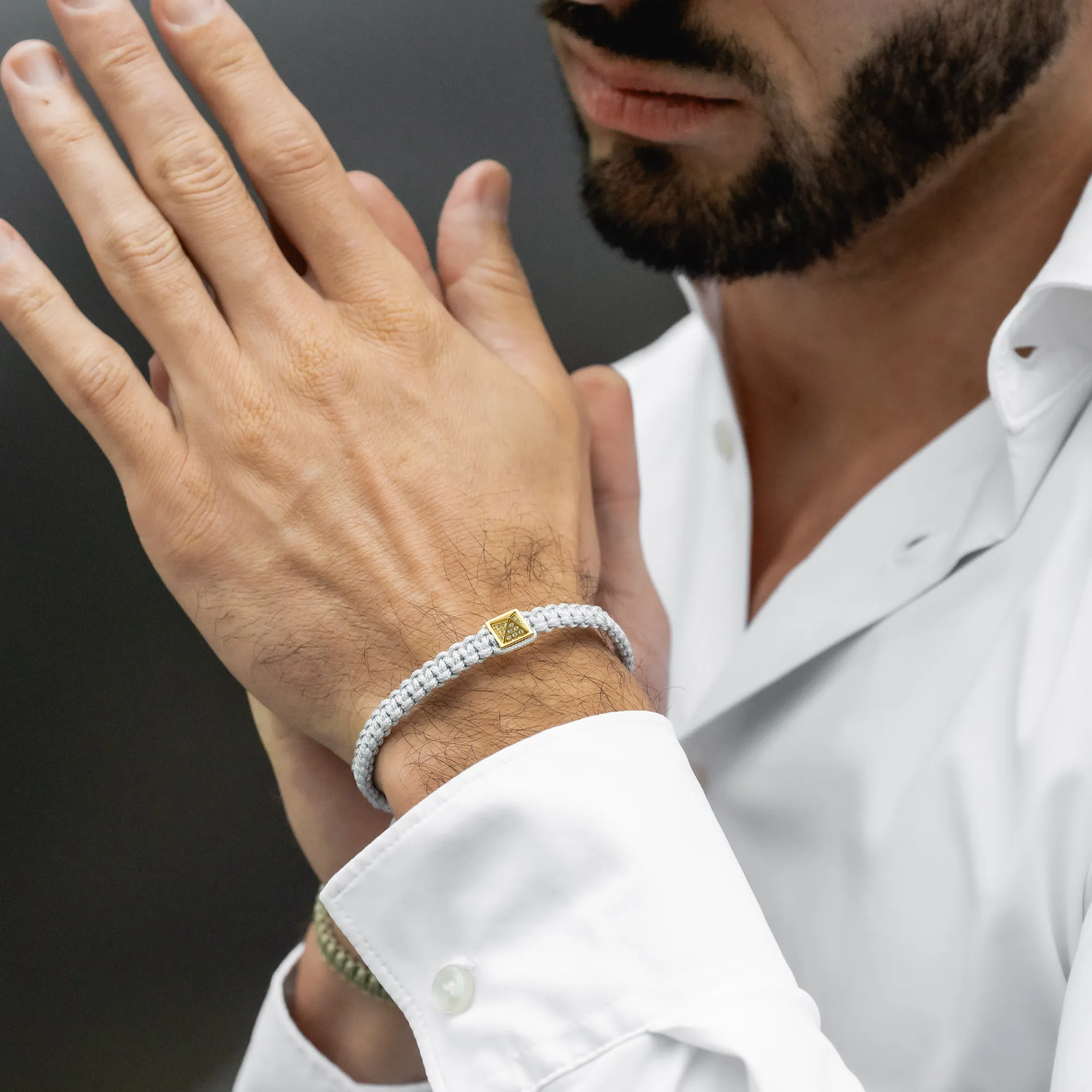 Unisex Pyramid Bracelet with Zircon Diamond