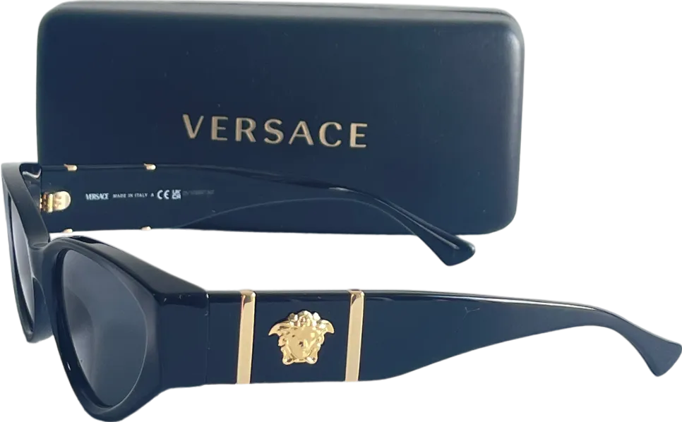 Versace Black Ve4454 Gold Logo-embellished Acetate Sunglasses In Case