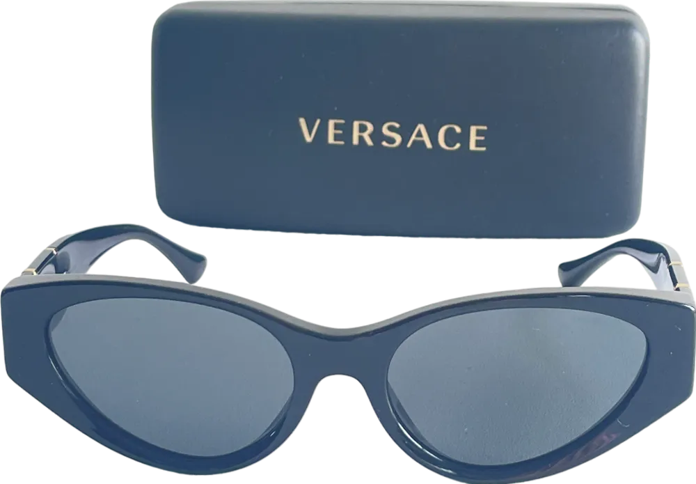 Versace Black Ve4454 Gold Logo-embellished Acetate Sunglasses In Case