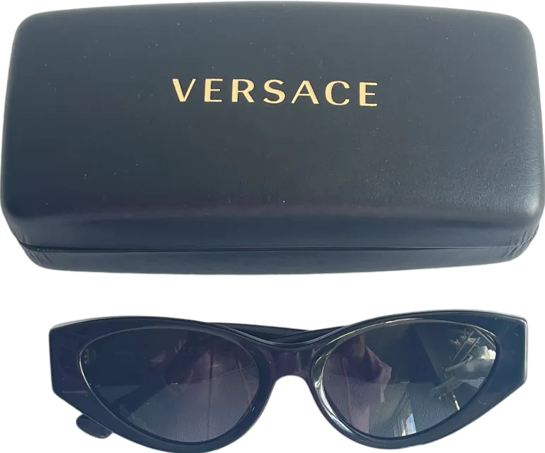 Versace Black Ve4454 Gold Logo-embellished Acetate Sunglasses In Case