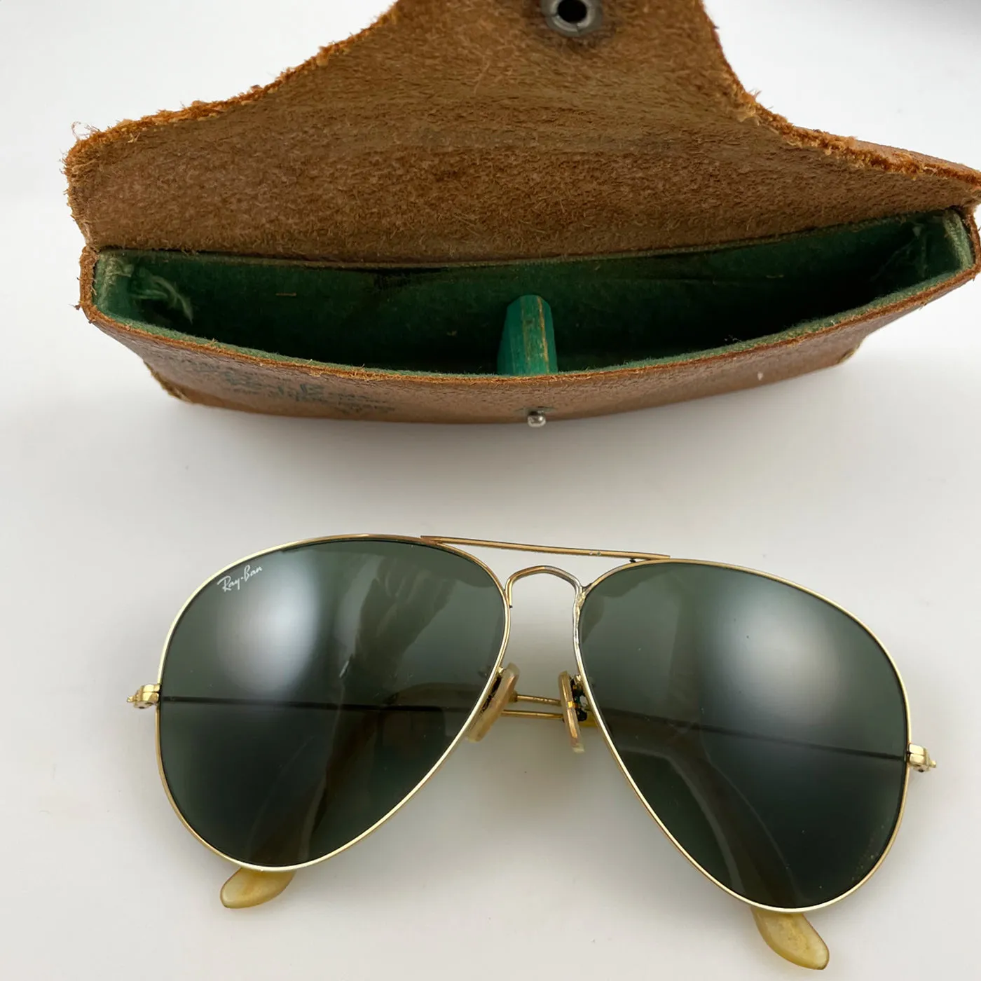 Vintage Gold Ray-Ban Aviator Sunglasses 1950's In Case BL 62mm G15