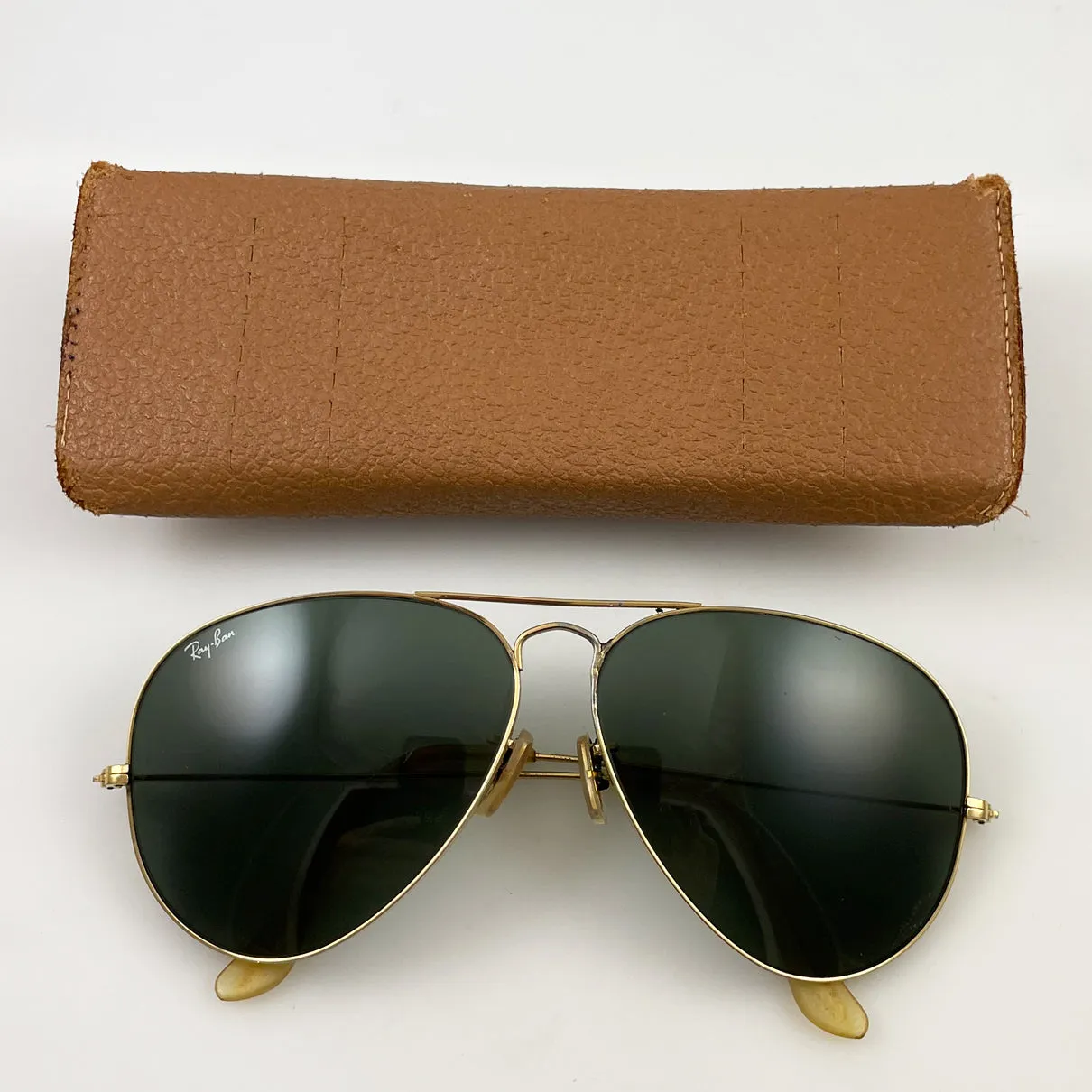 Vintage Gold Ray-Ban Aviator Sunglasses 1950's In Case BL 62mm G15