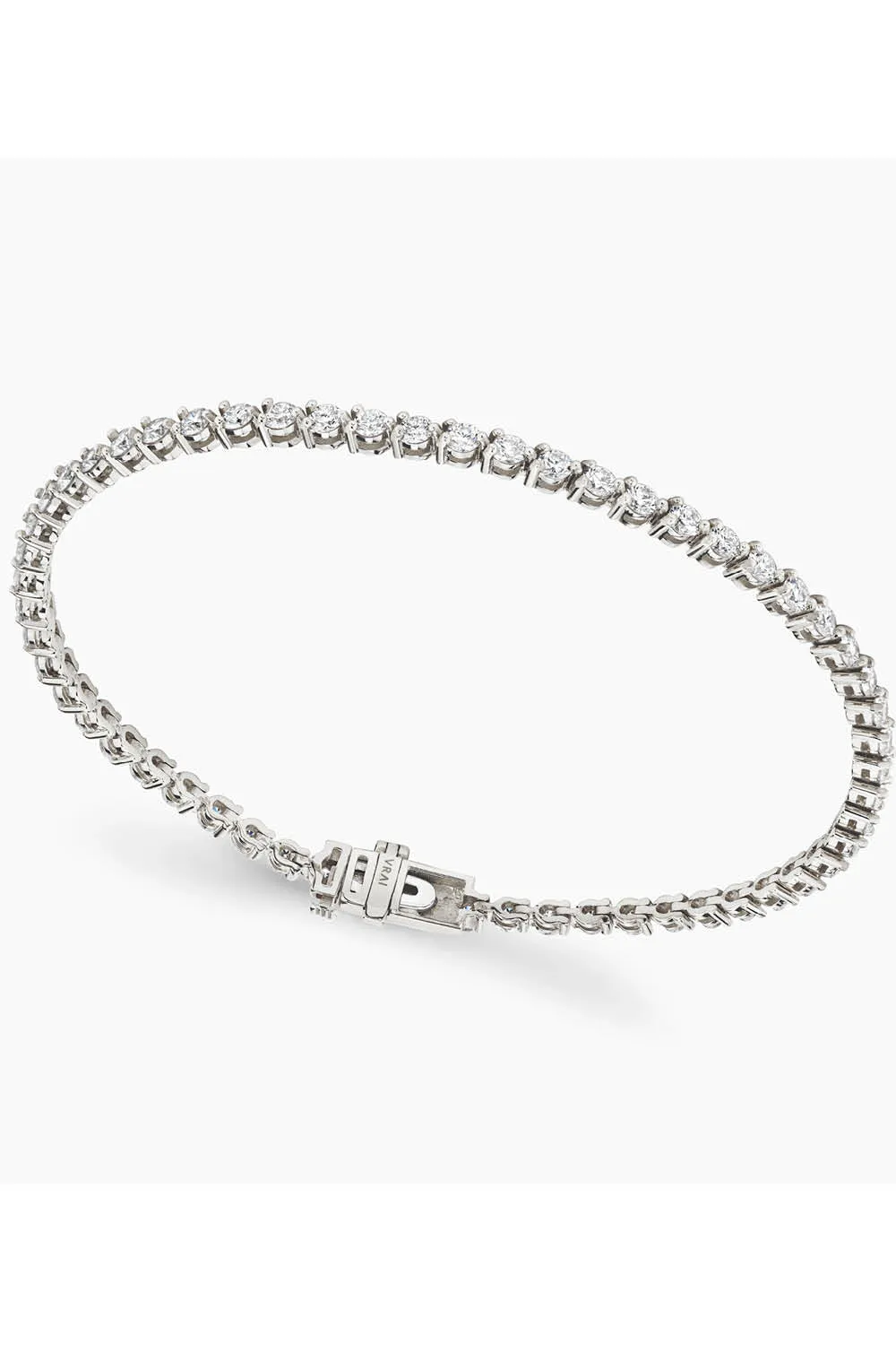 VRAI Round Tennis Bracelet in White Gold