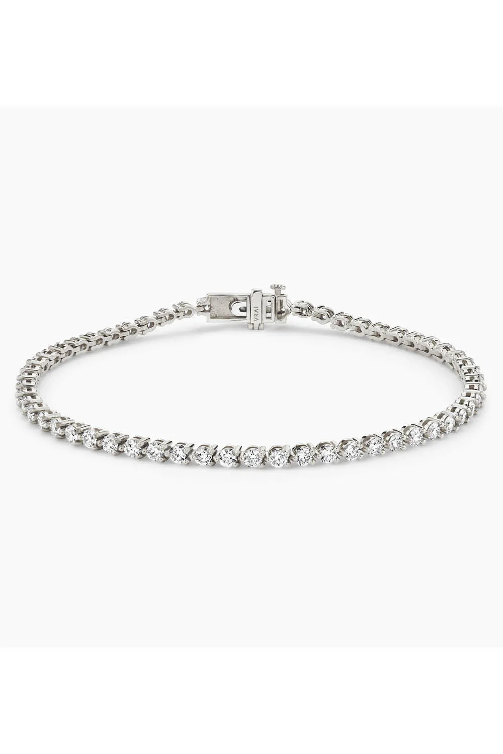 VRAI Round Tennis Bracelet in White Gold