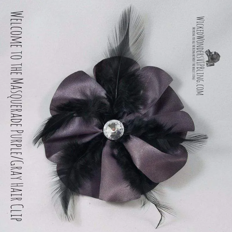 Welcome to the Masquerade Purple/Gray Hair Clip