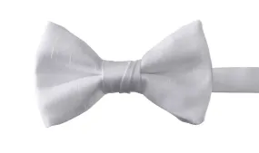 White Silk Shantung Adjustable Bow Tie for Baby, Toddlers, Boys and Youth