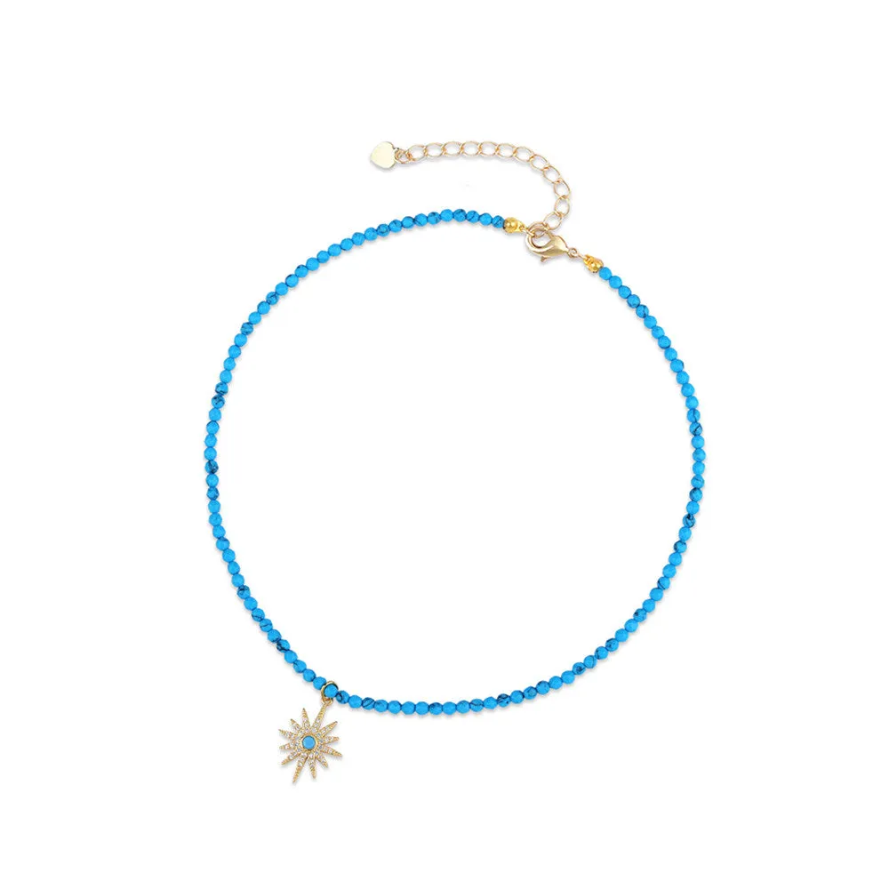 Yvonne Turquorise Star Bead Choker Neckalce